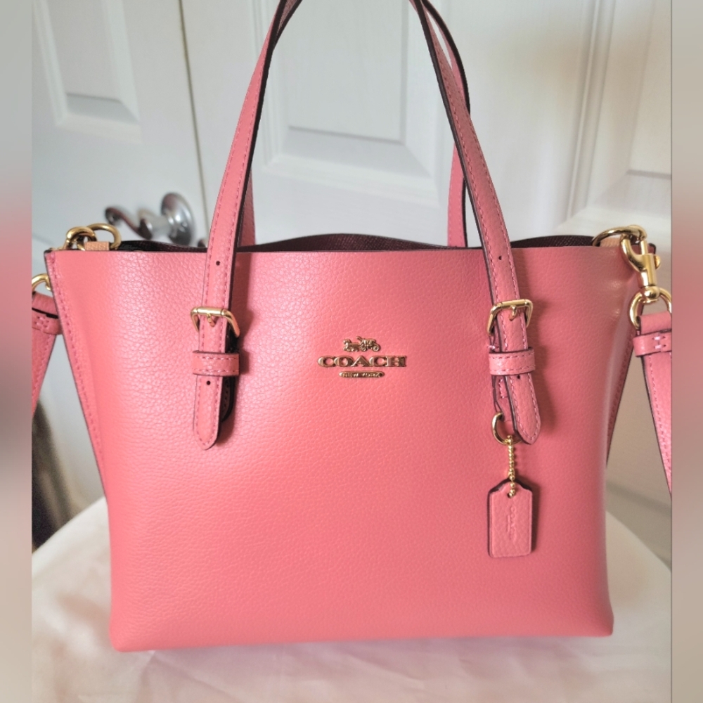 Coach Mollie 25 Taffy Pink and Gold Crossbody Bag with Sophisticated Design